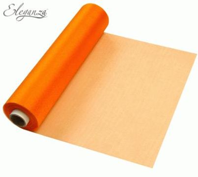 Eleganza Soft Sheer Organza 29cm x 25m Orange - Organza / Fabric